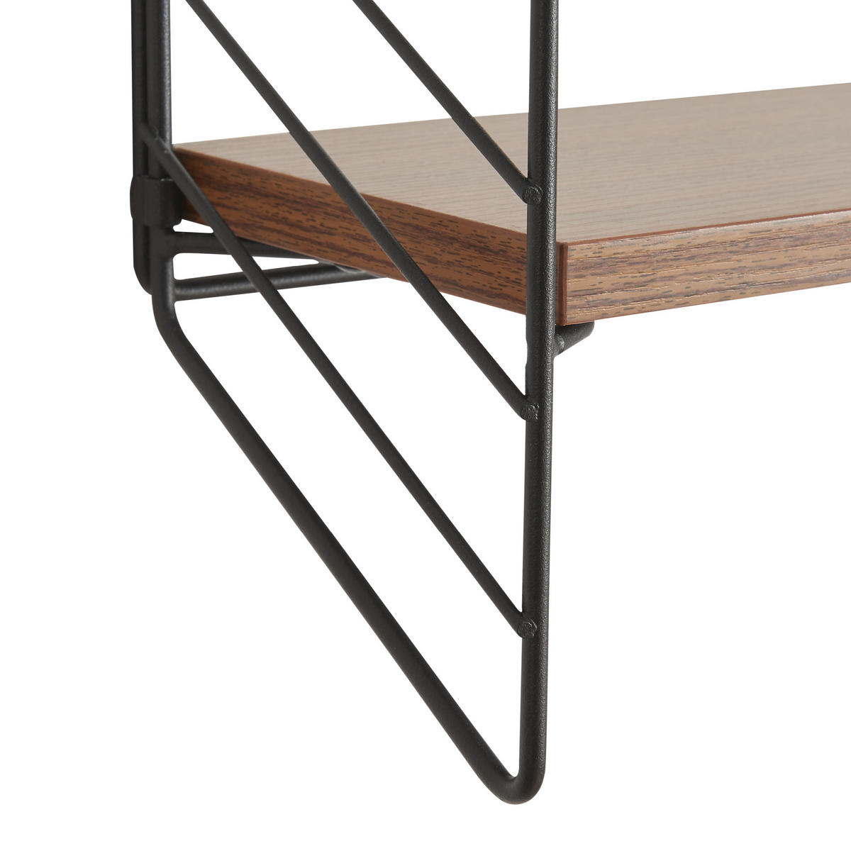 WANDREGAL Bømlo - Walnussfarben/Schwarz, Metall (42/47.5/14cm) - [en.casa]