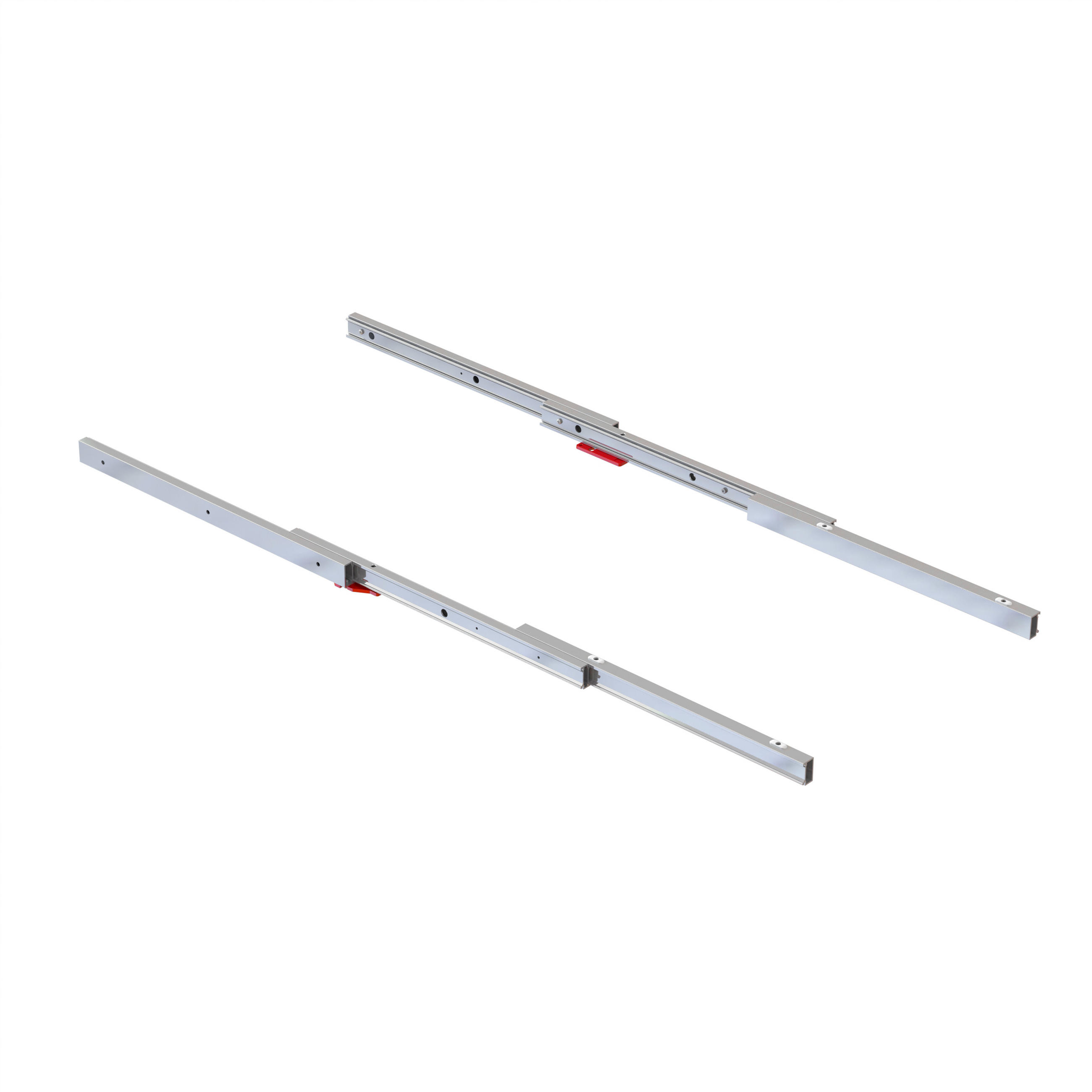 FÜHRUNG Coktail Reverse H35, für ausziehbaren Tisch, Aluminium, Edelstahl eloxiert - Edelstahlfarben, Metall (120/11/75cm) - EMUCA
