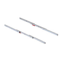 FÜHRUNG Coktail Reverse H35, für ausziehbaren Tisch, Aluminium, Edelstahl eloxiert - Edelstahlfarben, Metall (120/11/75cm) - EMUCA