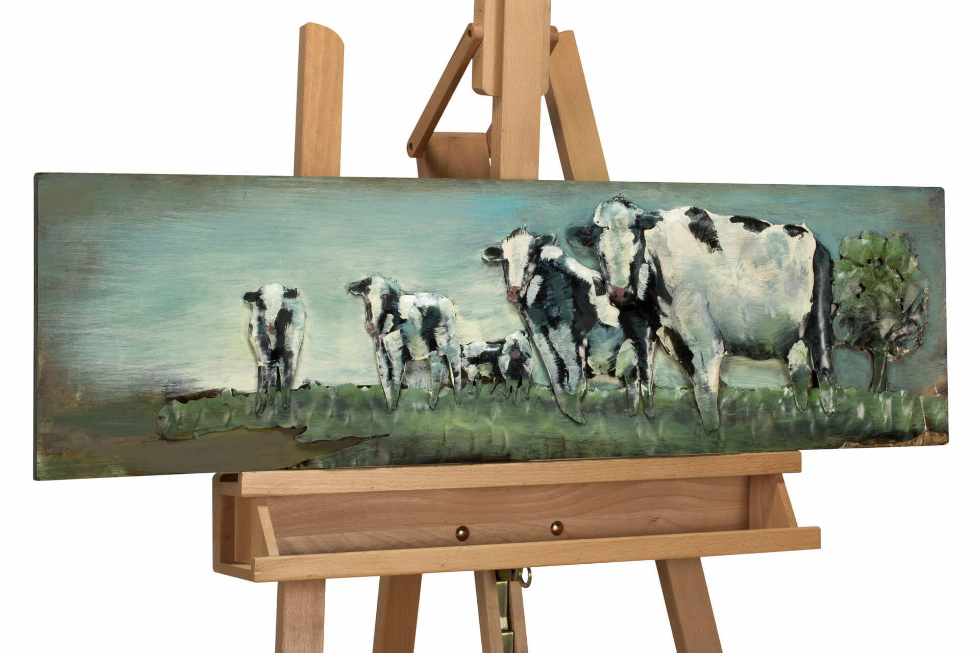 KUNSTLOFT KOVOVÝ OBRAZ PASTVINOVÁ IDYLA, 90/25 CM