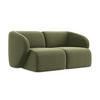 2-SITZER-SOFA Samt Stoff Grün - Schwarz/Olivgrün, Holzwerkstoff/Kunststoff (174/75/94cm) - Makamii