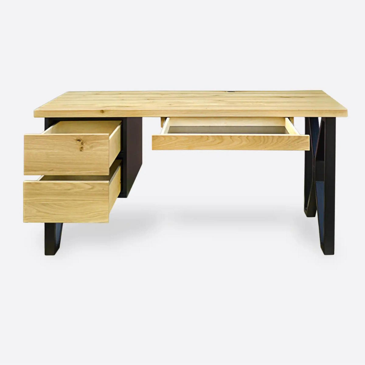 SCHREIBTISCH auf Metallbeinen fürs Büro GORAN - Eichefarben, Holz (70/150/75cm) - Rawood Furniture