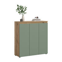 UNIVERSALSCHRANK SCARPA (B/H/T: ca. 105/111/37 cm) in Evoke Oak Nachbildung/Smoke Green - Eichefarben, Holzwerkstoff (105/111/37cm)