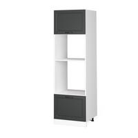 MIKROWELLENSCHRANK R-Line Anthrazit Landhaus 60 cm - Anthrazit/Weiß, Holzwerkstoff (60/206.8/57.2cm) - Vicco