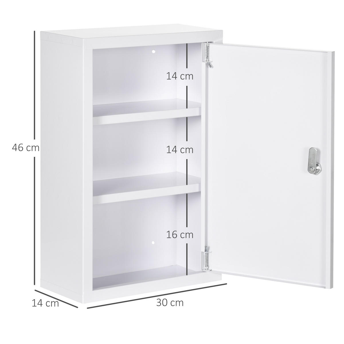 MEDIZINSCHRANK Weiß 1 Stück - Weiß, Naturmaterialien (30/46/14cm) - GiPP