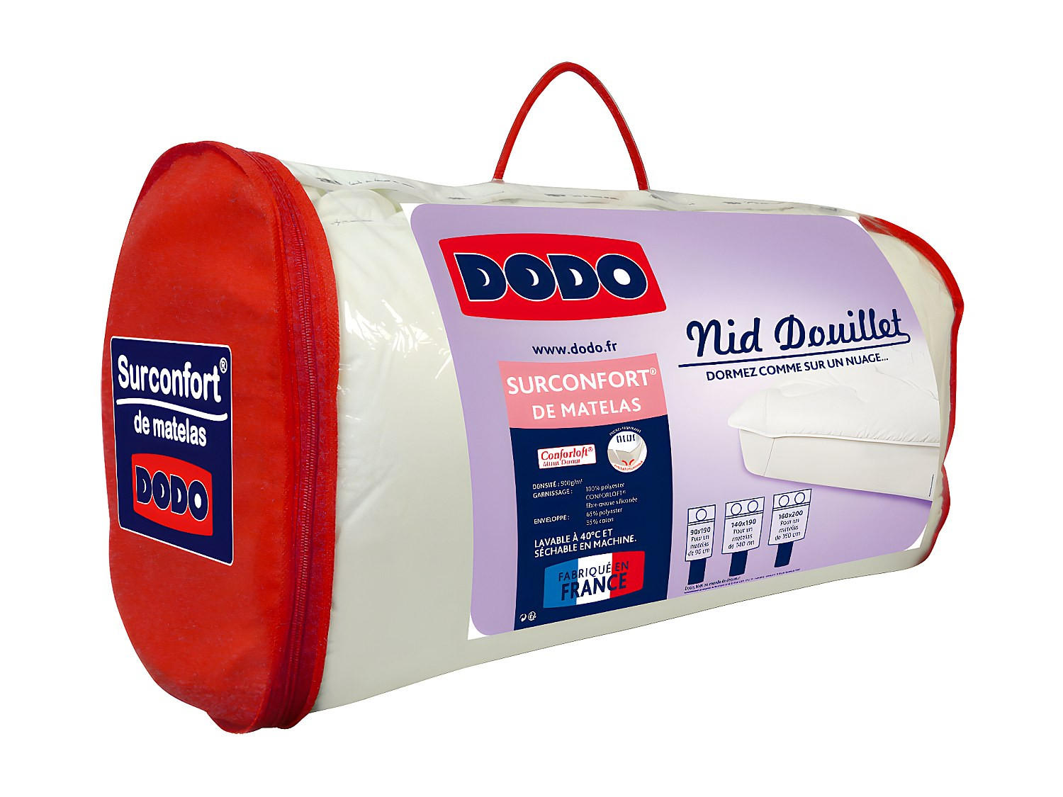 TOPPER - 2 Personen - stoff - weiß Nid Douillet - Weiß, Textil (140/190cm) - Dodo