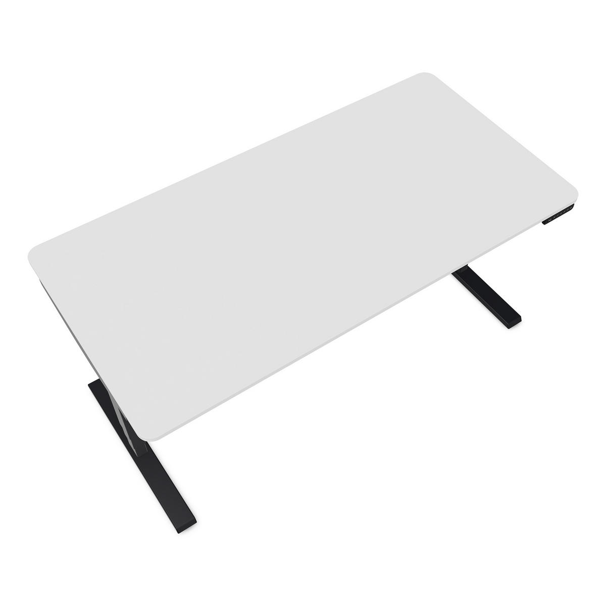 SCHREIBTISCH Elektrisch höhenverstellbarer Schreibtisch Y-Line Curved Signalweiß Schwarz 160/80/62-127cm - Schwarz/Weiß, Holzwerkstoff/Metall (80/160/127cm) - ASSMANN