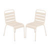 GARTENSTUHL stapelbar 2er-Set - Metall - Beige - MIRMANDE von MYLIA - Beige, Metall (47.5/79/59cm) - Vente-Unique