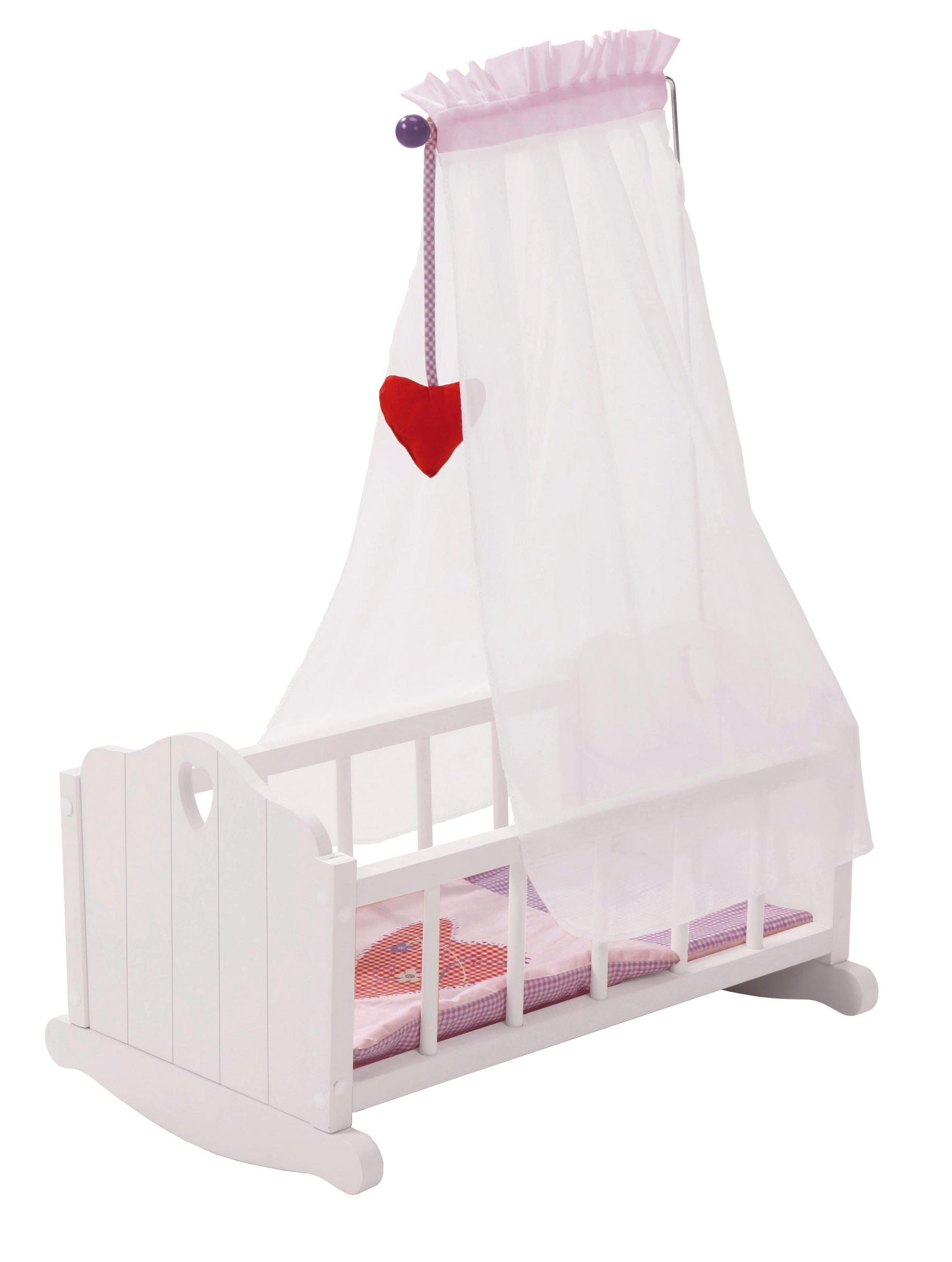 PUPPENWIEGE Fienchen - Rosa, Holzwerkstoff (35/65/52cm) - Roba