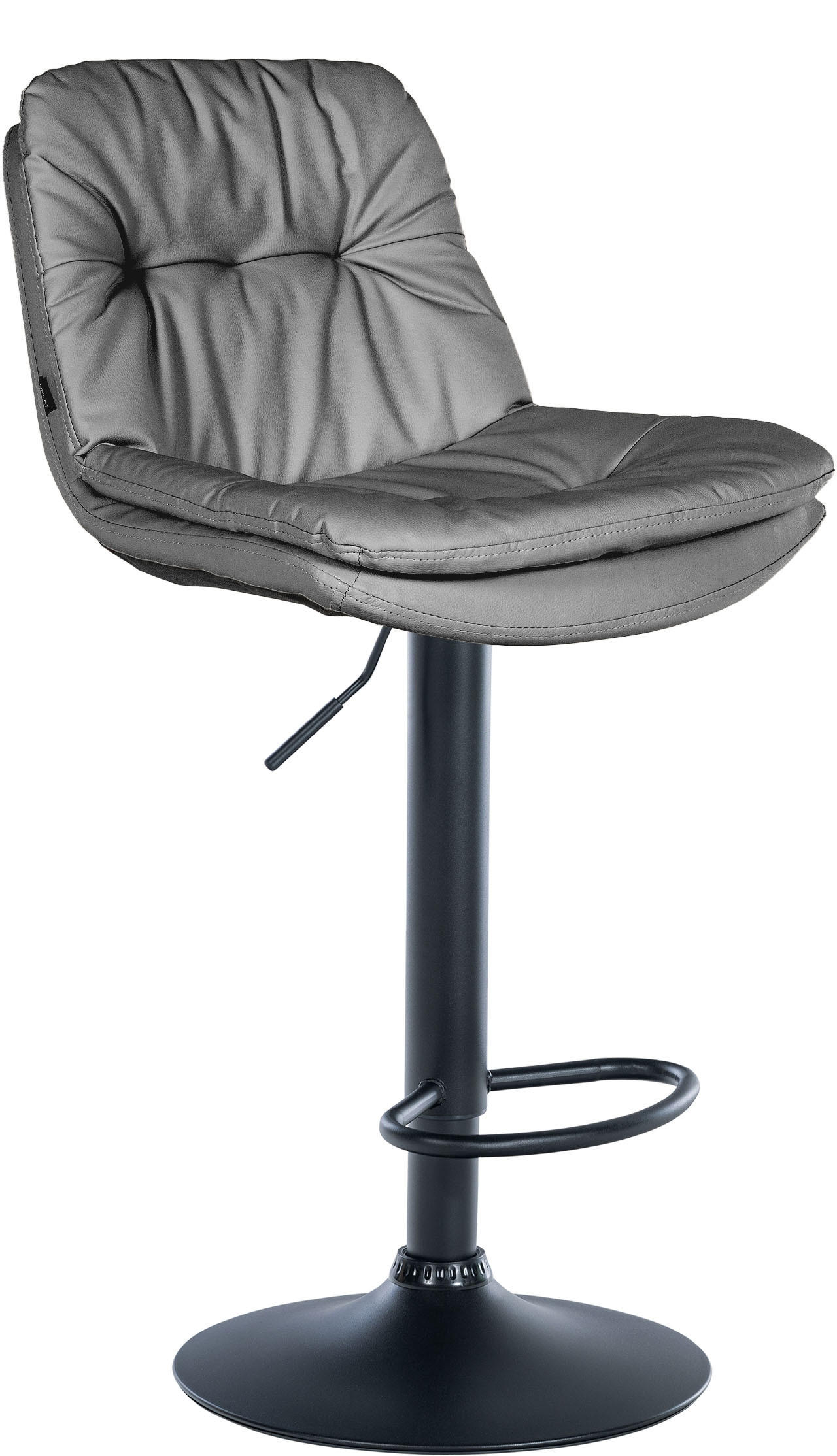 BARHOCKER Lederlook grau - Schwarz/Grau, Textil (46/92/54cm) - CLP