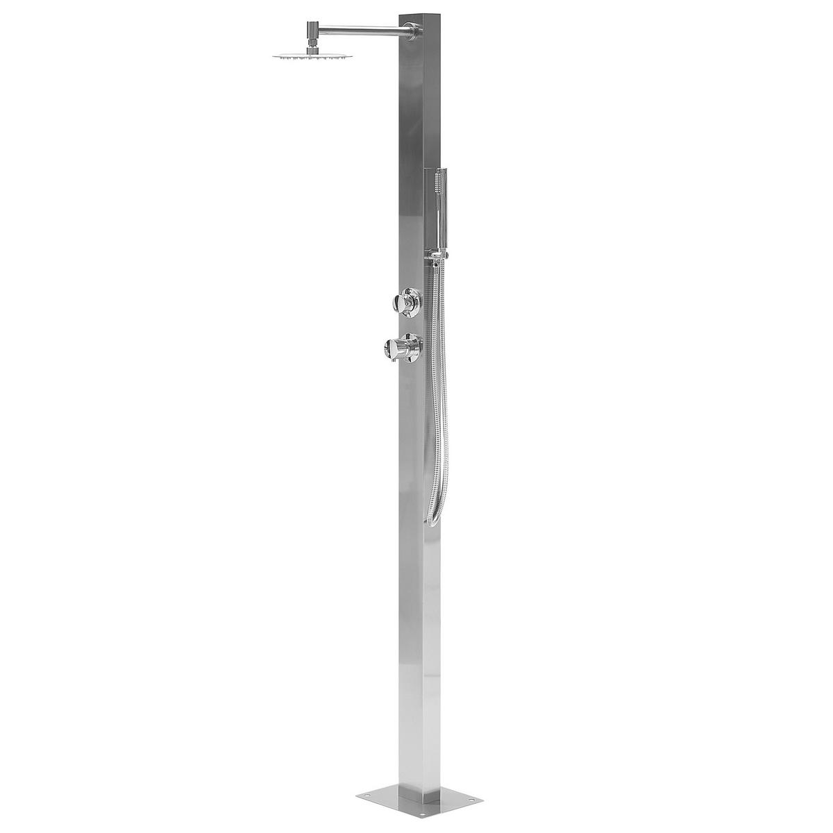 GARTENDUSCHE Silber Olzai - Silberfarben, Metall (26/210/46cm) - Beliani