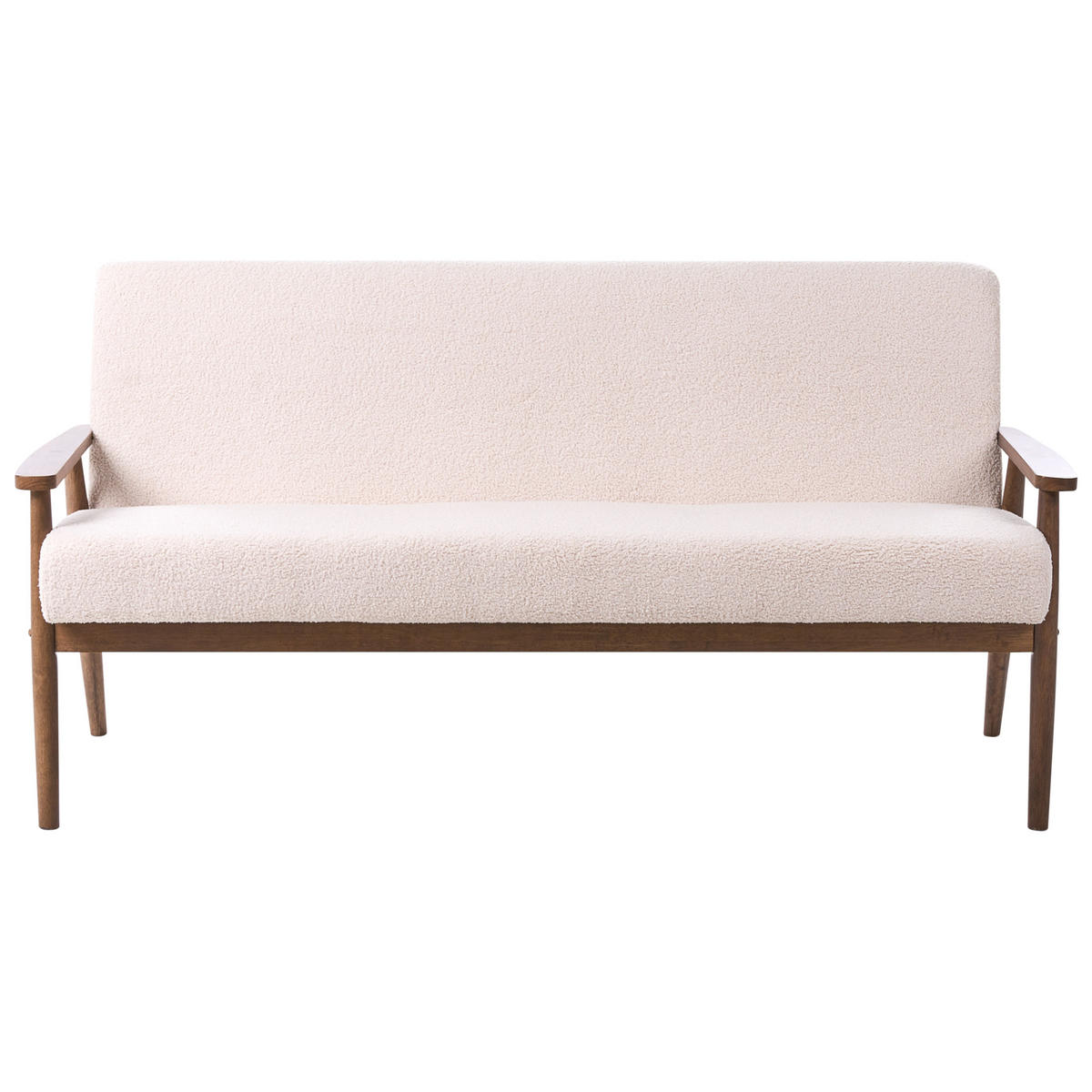 POHOVKA 3-místná Bouclé Tmavě hnědá/Béžová Esrum - tmavě hnědá, textil (151/79/72cm) - Beliani