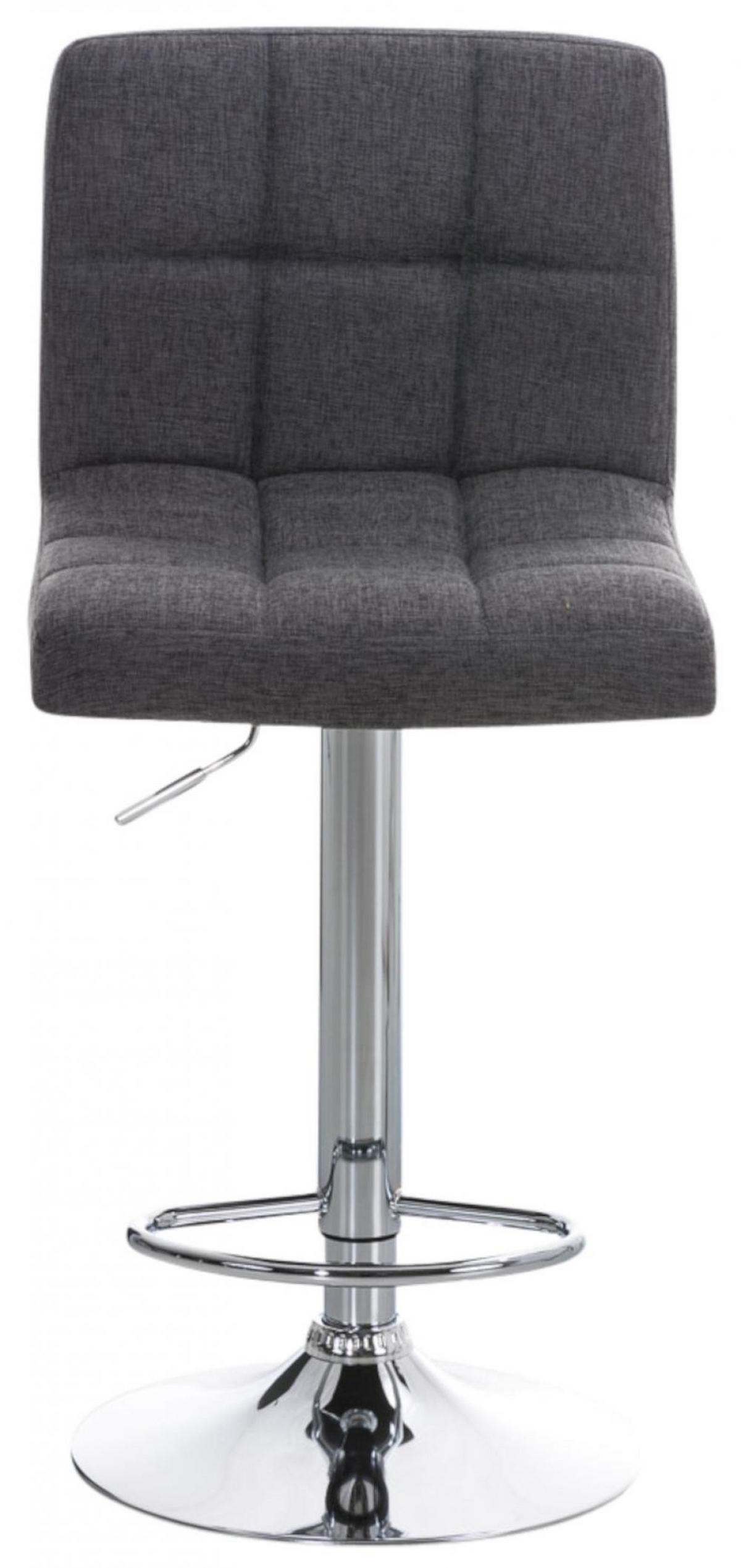 BARHOCKER 2er Set Stoff hellgrau - Chromfarben/Hellgrau, Textil/Metall (46/94/47cm) - CLP