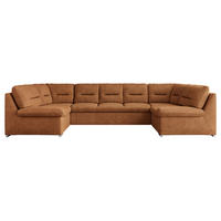 WOHNLANDSCHAFT MORBIDO U Orange Struktur - Silberfarben/Orange, Textil/Metall (340/93/206cm) - MKS