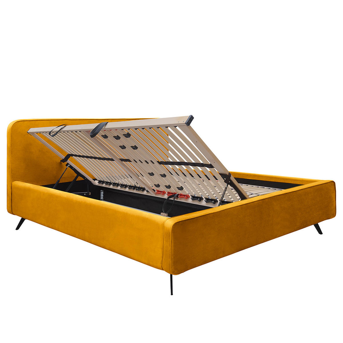 POLSTERBETT - Gelb, Textil (180/200cm) - home24