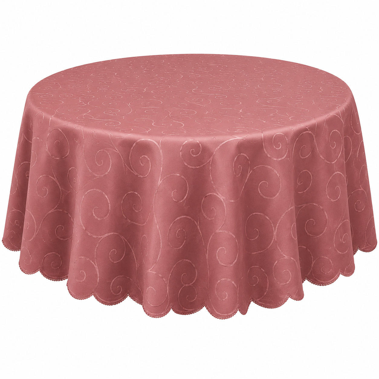 TISCHDECKE 160/220 cm oval Ornamente Altrosa - Altrosa, Textil (160/220cm) - TiborTex