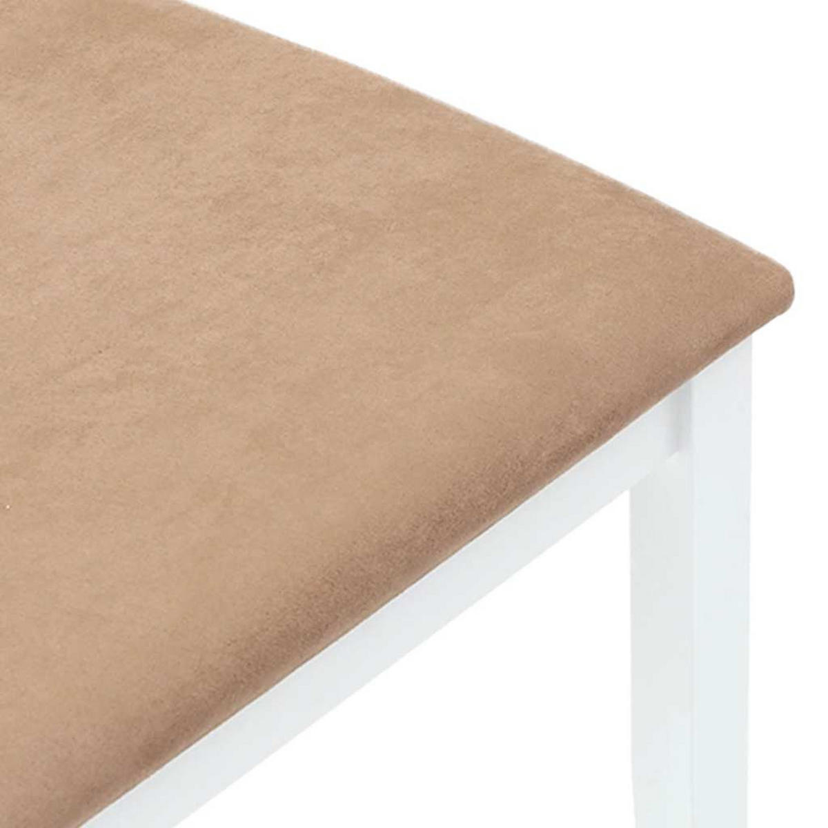 ESSZIMMERSTÜHLE mit Kissen 2 Stk. Weiß Massivholz Gummibaum 41*48.5*101cm - Weiß/Braun, Holz (41/101/48.5cm) - ZMH