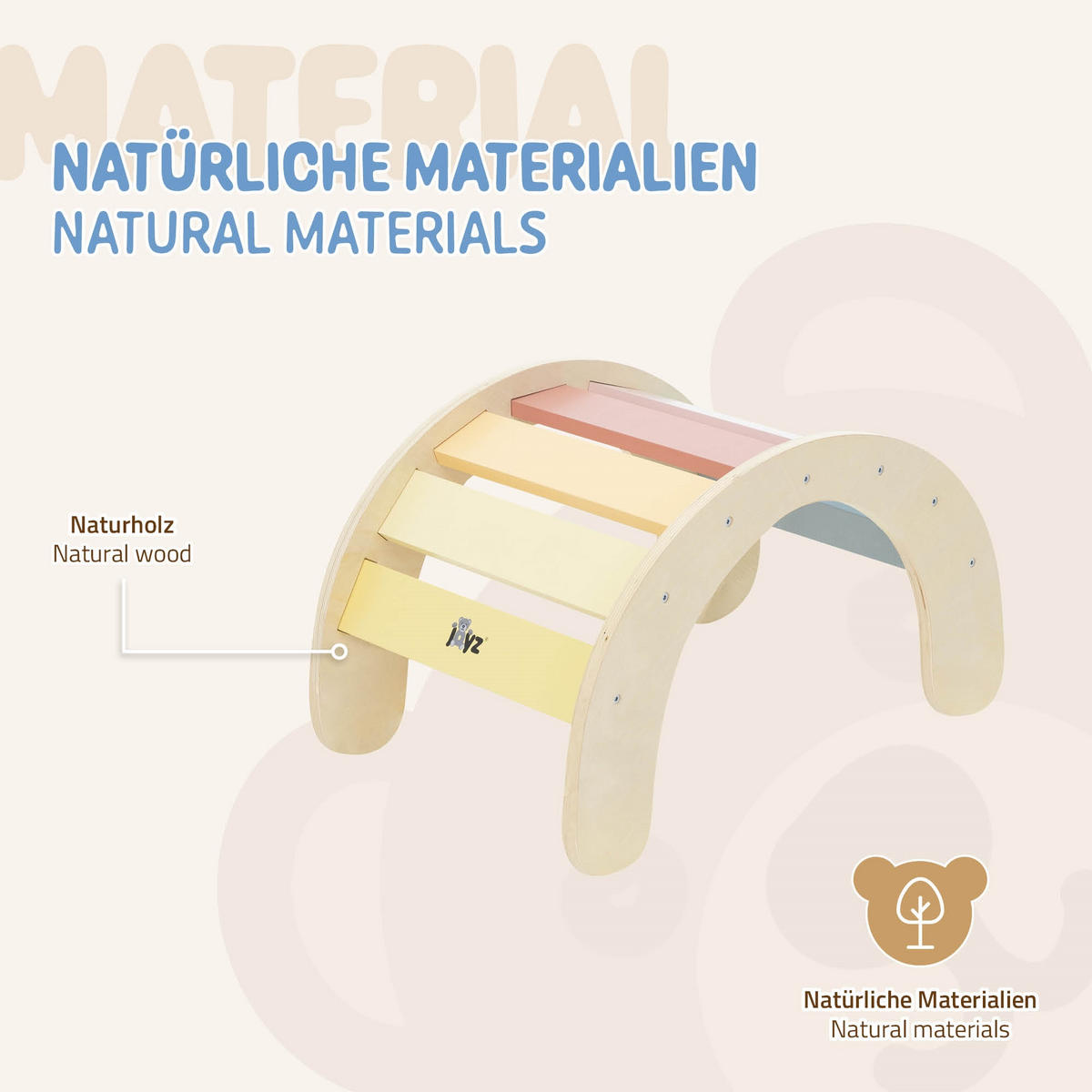 KLETTERBOGEN Mehrfarbig - Naturfarben, Holz (74/38.5/41cm) - Joyz