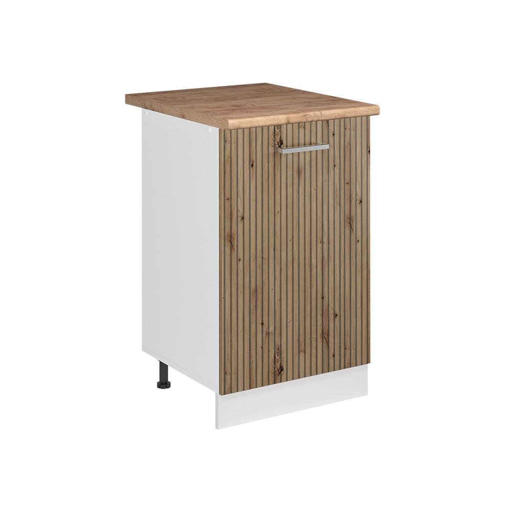 SPODNÍ SKŘÍŇKA KUCHYŇSKÉ LINKY R-Line, Řemeslný dub/Bílá, 50 cm pracovná doska Dub Goldkraft - bílá/dub artisan, kompozitní dřevo (50/81.6/60cm) - Vicco