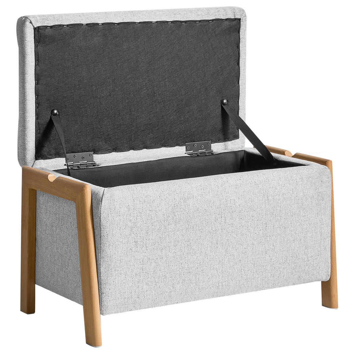 SITZBANK Grau Edland - Hellgrau/Braun, Textil (75/44/43cm) - Beliani