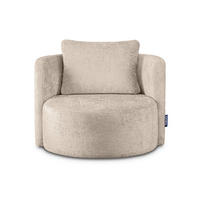 DREHSESSEL RAGGI 360° Drehfunktion mit inklusive dekorativem Kissen, Silbergrau - Dunkelgrau/Grau, Textil (92/75/94cm) - KONSIMO®