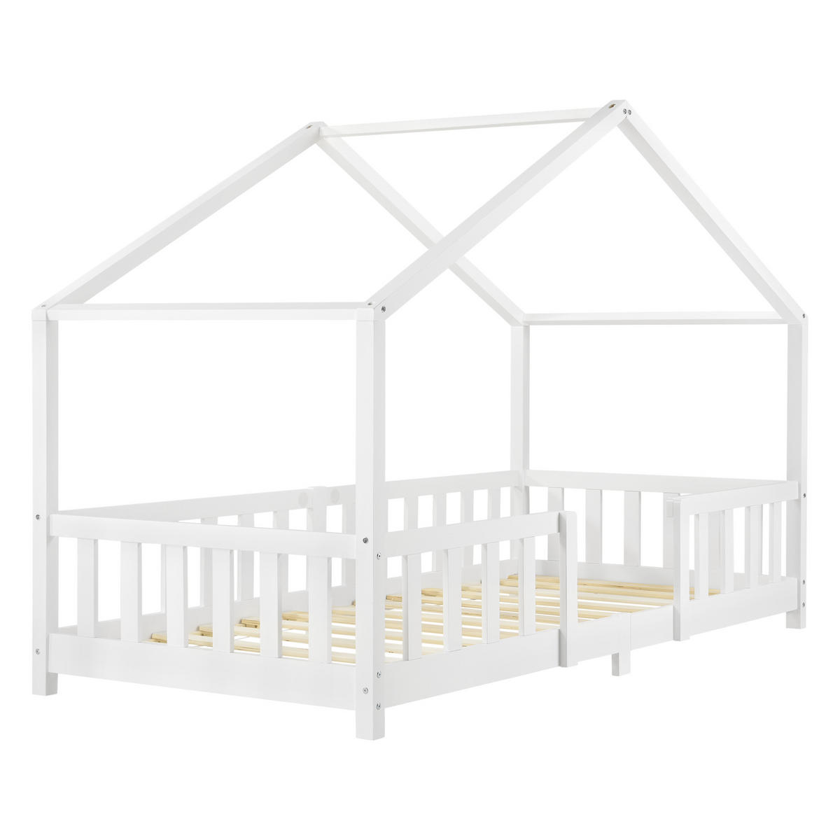 HAUSBETT Treviolo - Weiß, Holz (90/200cm) - [en.casa]