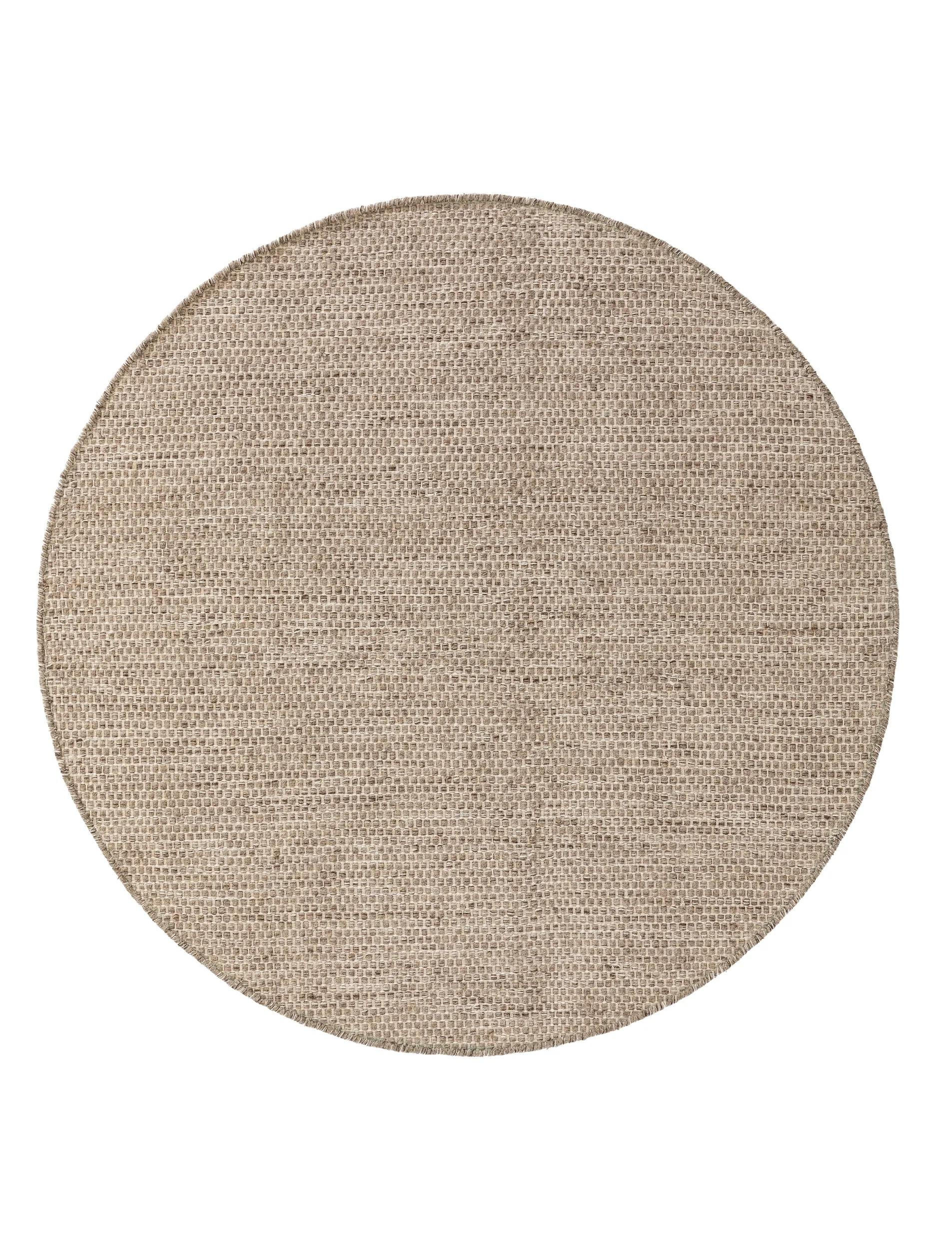 WOLLTEPPICH Rocco Taupe ø 150 cm rund - Taupe, Naturmaterialien/Textil (150/150cm) - benuta Pure