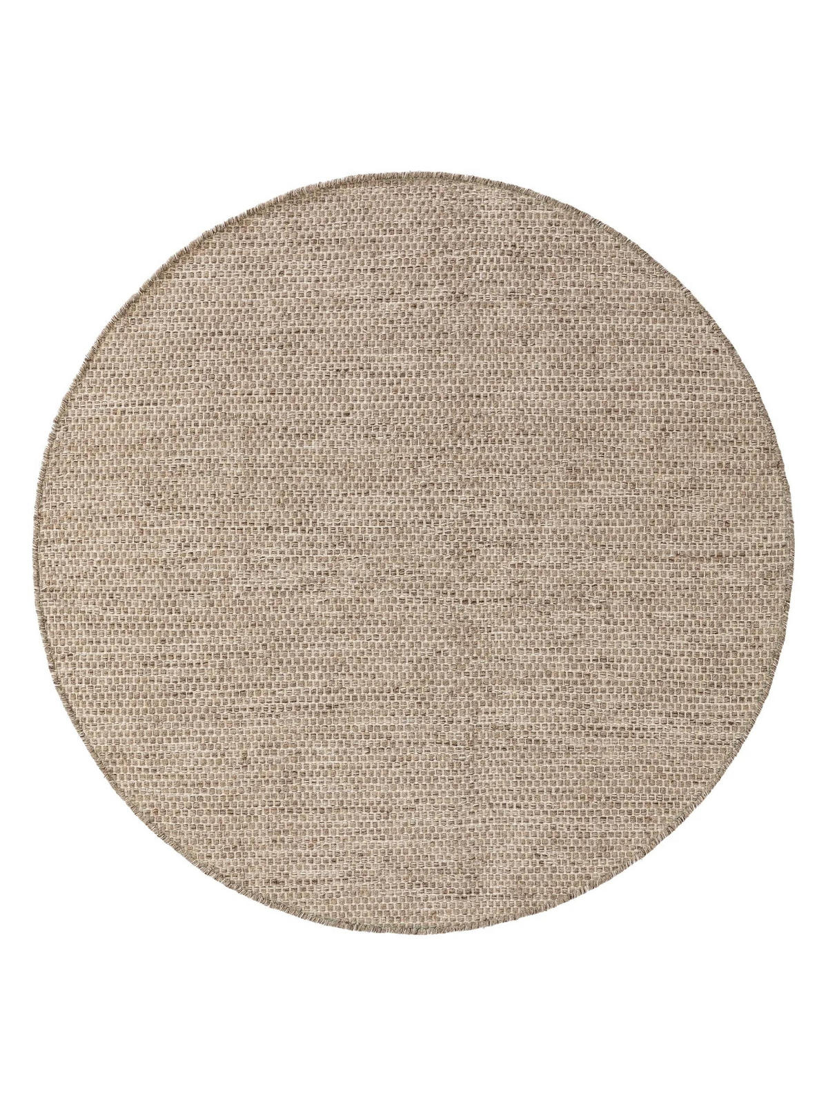 WOLLTEPPICH Rocco Taupe ø 200 cm rund - Taupe, Naturmaterialien/Textil (200/200cm) - benuta Pure