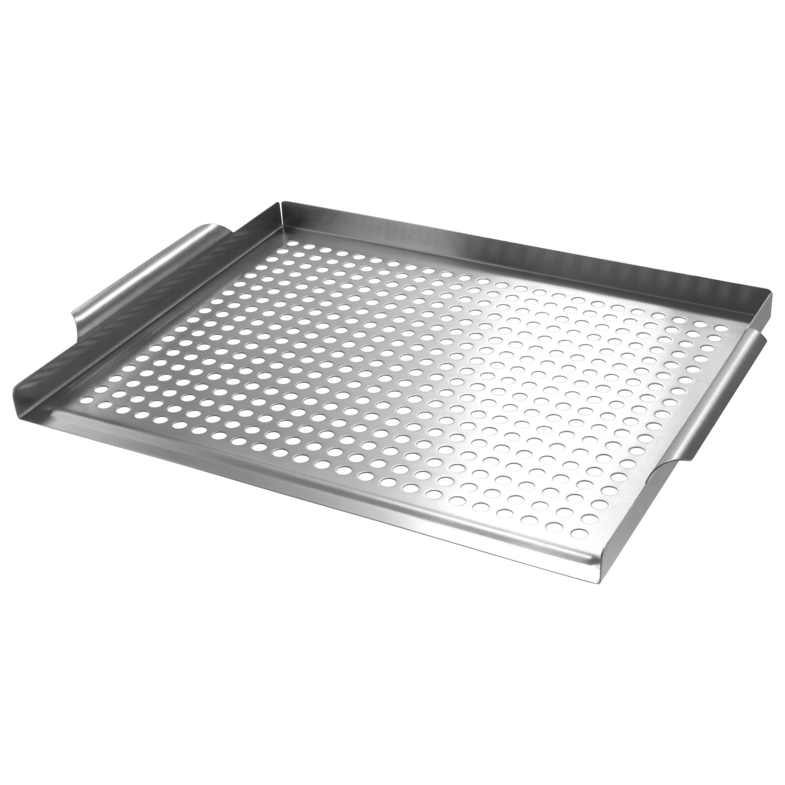 GRILLPLATTE, silber, Edelstahl - Edelstahlfarben, Metall (39.5/3/29cm) - bremermann