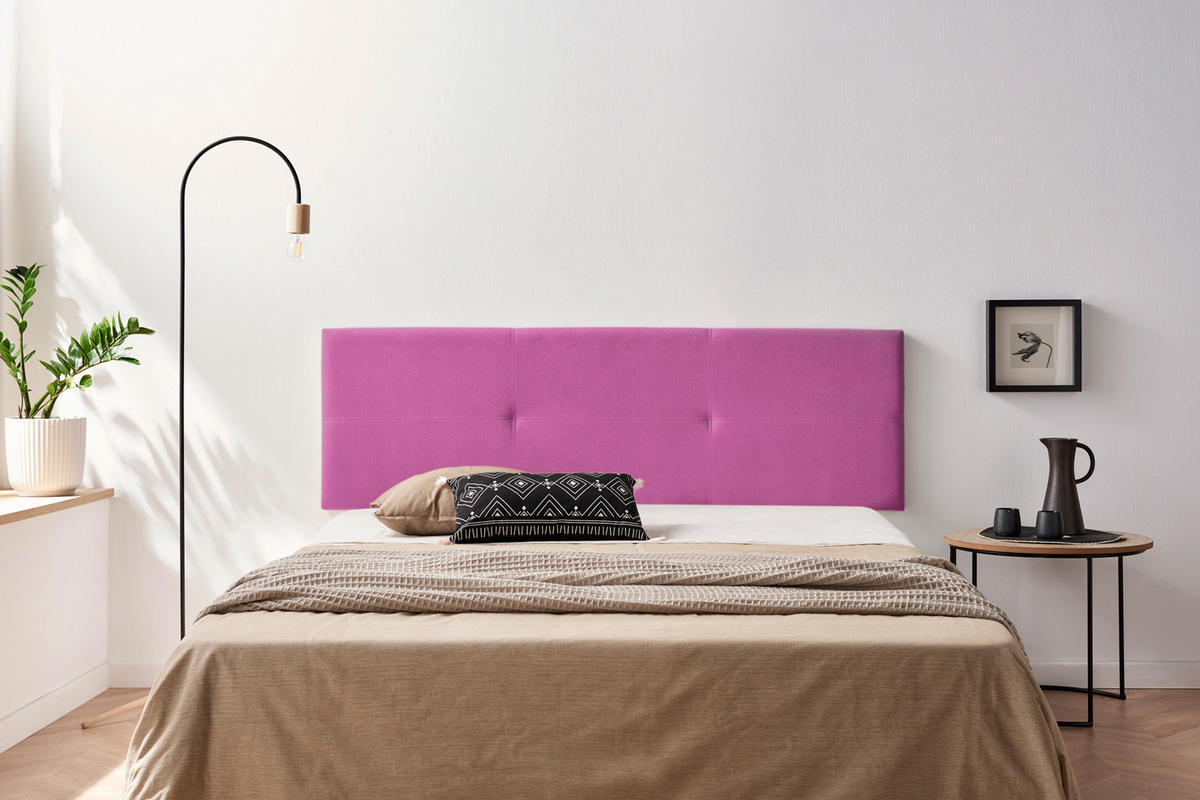 Kopfteil gepolstert ALMA Aqualine 115x50x5 cm - Fuchsie - Moonia - Rosa, Holz (115/5/50cm)