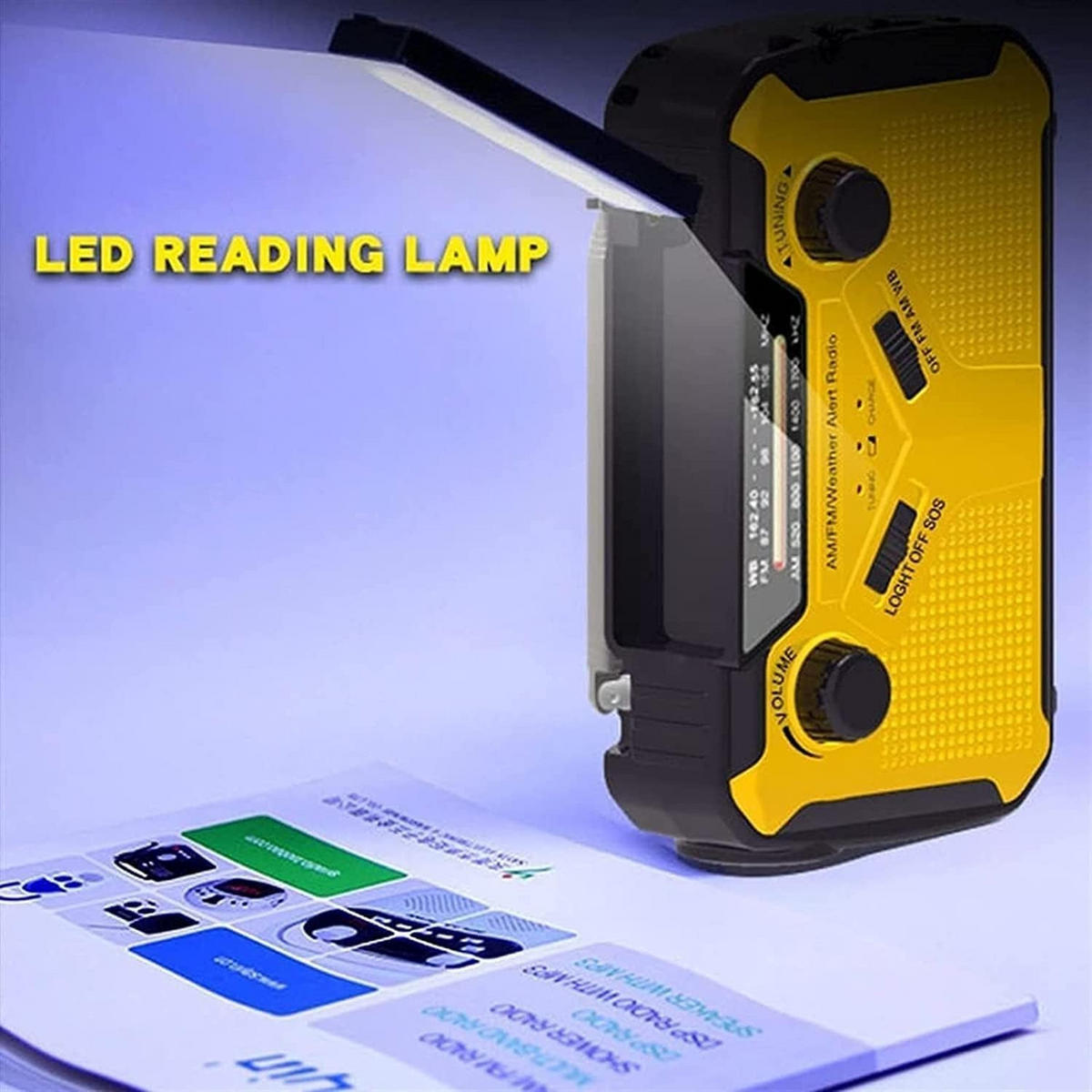 RADIO – FM/AM – Tragbare Powerbank/Handkurbelgenerator/Solarstrom – Gelb - Gelb, Kunststoff (15.5/4.2/9.4cm)