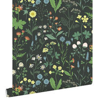TAPETE Feldblumen 53 cm x 10.05 m - Schwarz, Papier (53/1000cm) - ESTAhome