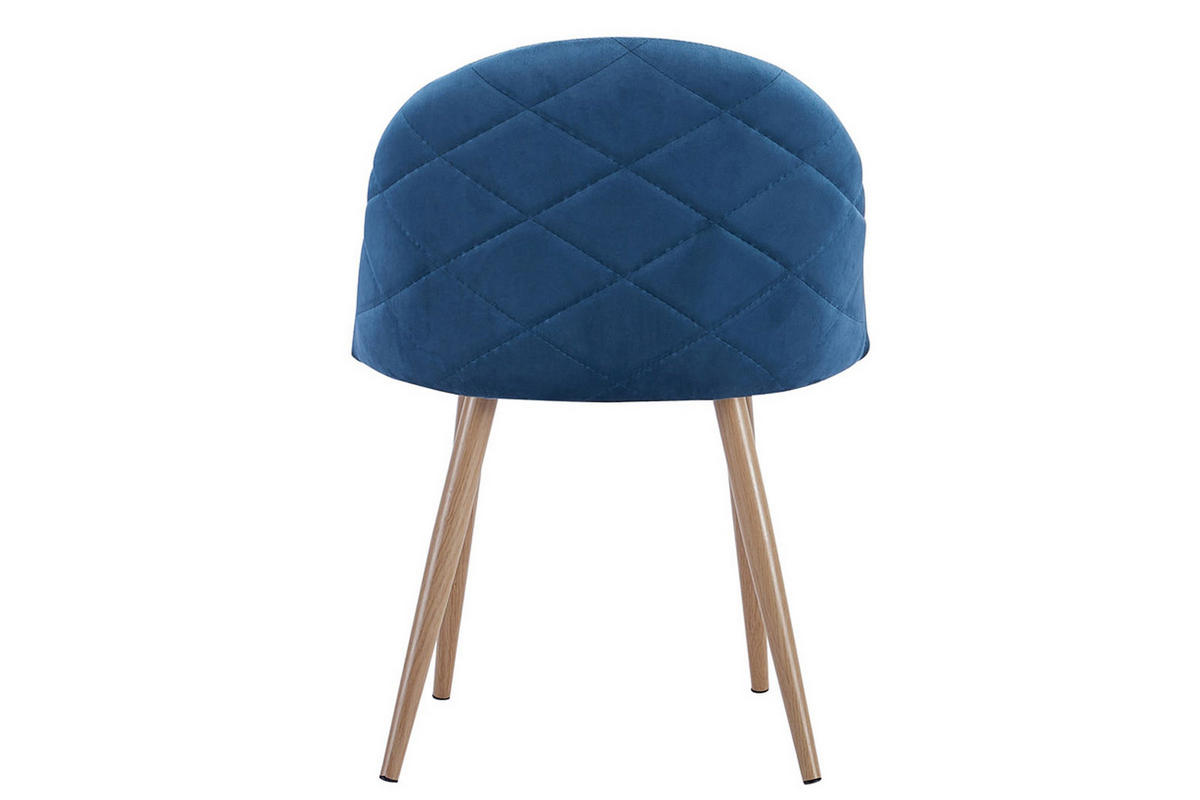 ESSZIMMERSTUHL LILLY - Blau/Eichefarben, Textil/Metall (55/79/51cm) - SAM