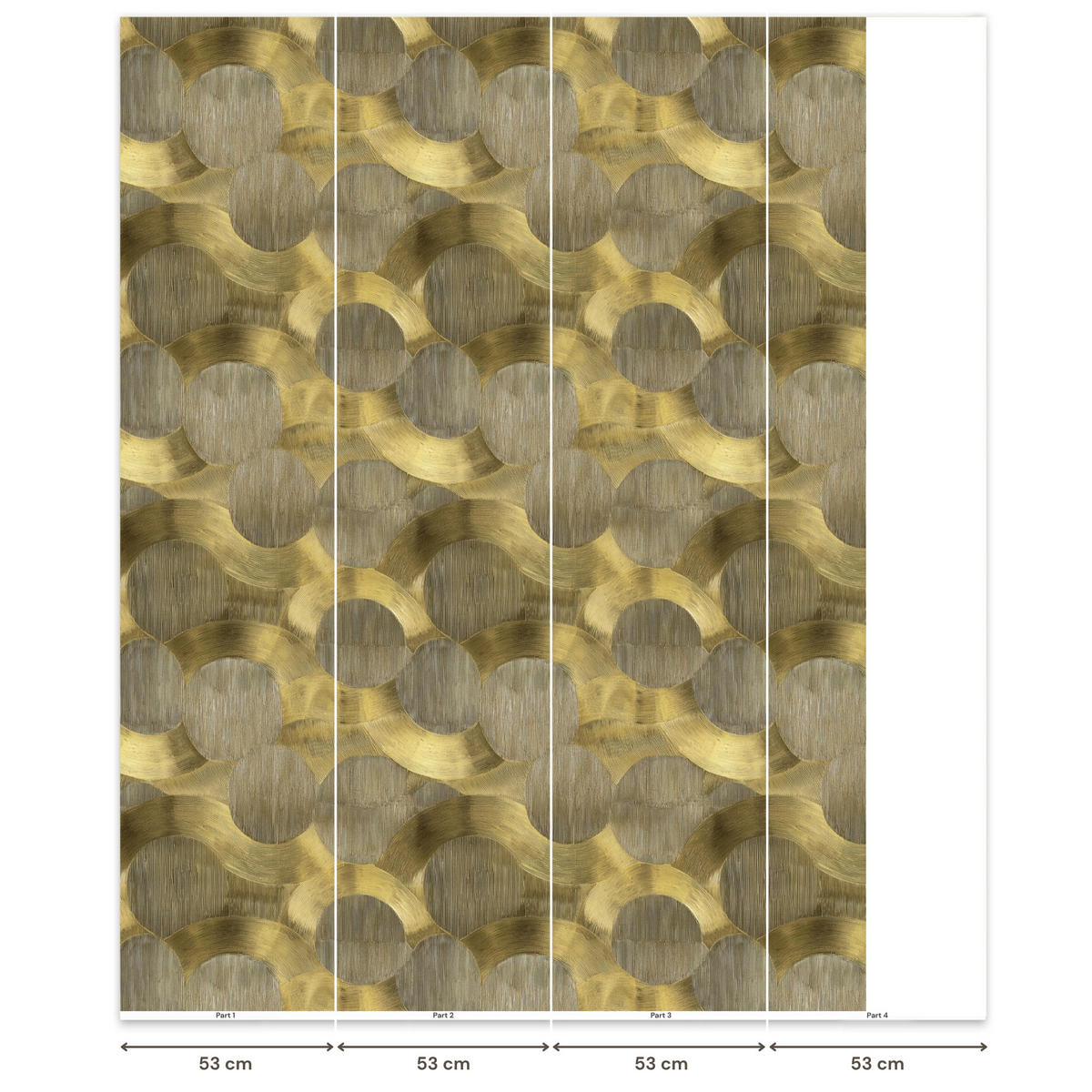 TAPETE - Modern - Geometrisch - Gold - 200x260 cm - Goldfarben, Papier (200/260cm) - OnlyWow