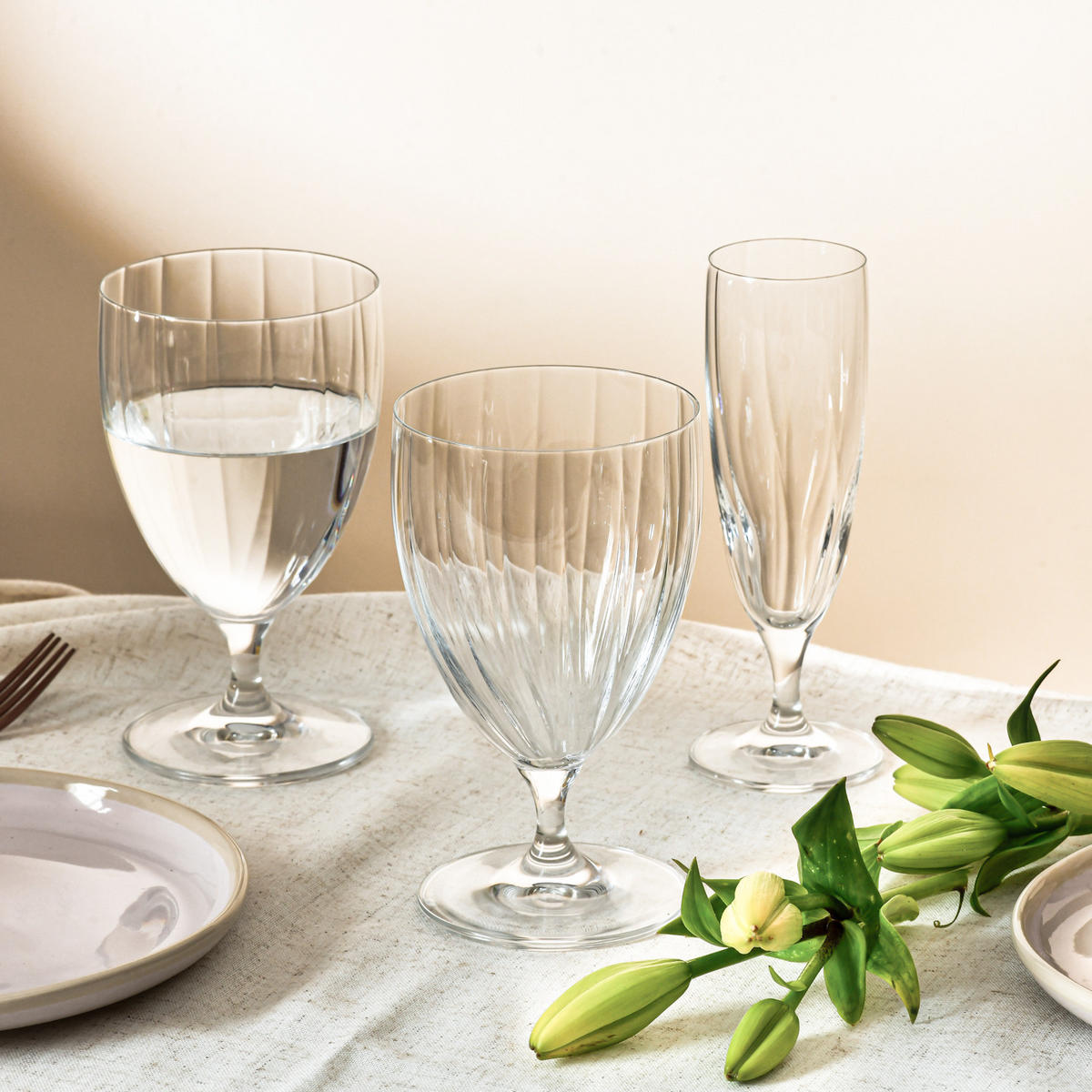 WASSERGLÄSER, 4er-Set, 440 ml - Transparent, Glas (0.44L) - Krosno Glass
