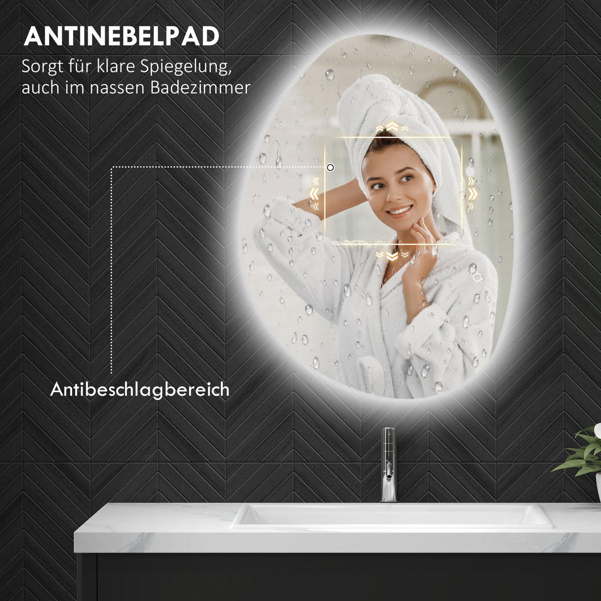 BADSPIEGEL DE-09294 Silber - Silberfarben, Glas (60/80/5cm) - ComfortXL
