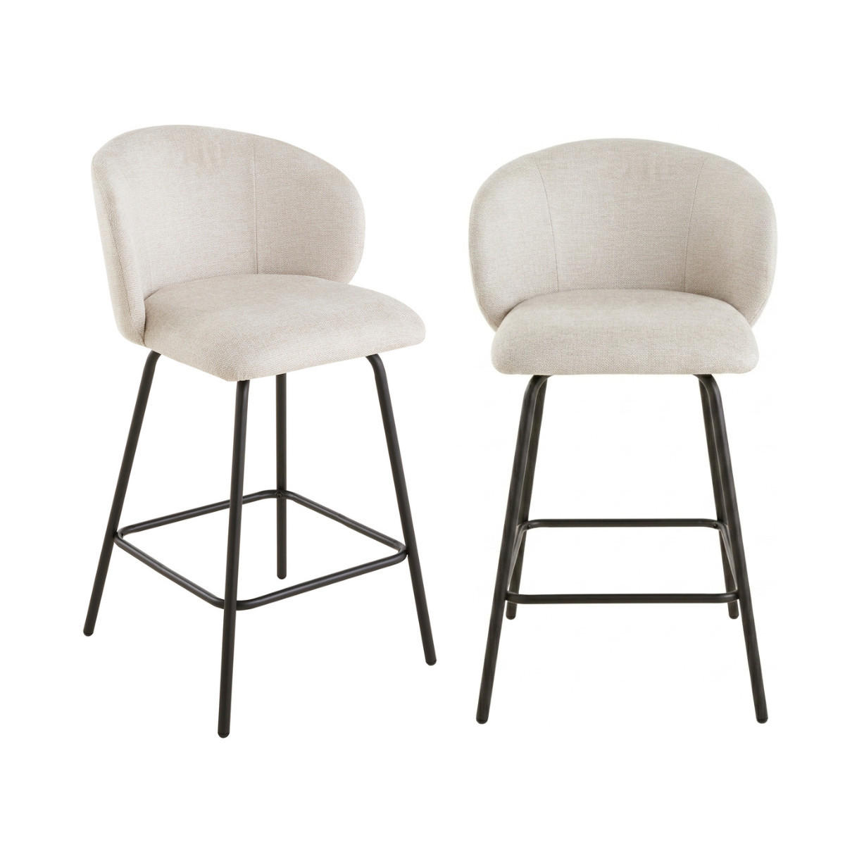HOCKER 2er-set 89/53/50 cm - Beige, Holzwerkstoff (50/89/51cm) - Calicosy