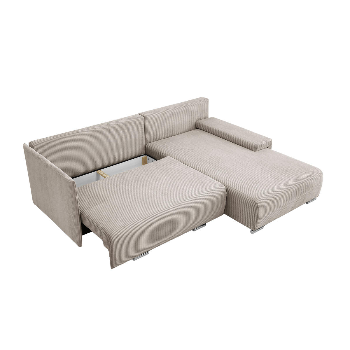 ECKSOFA TRAWANGA L mit Schlaffunktion, Creme - Creme, Textil (246/188cm) - Fedve