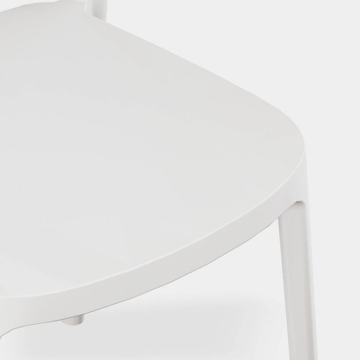 STUHL FÜR DRAUSSEN Birk Weiß 48 cm x 81 cm - Weiß, Kunststoff (48/81/53cm)