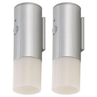 LED WANDLEUCHTE Silber mit Bewegungsmelder - Silberfarben, Kunststoff (4/12.5/4cm)