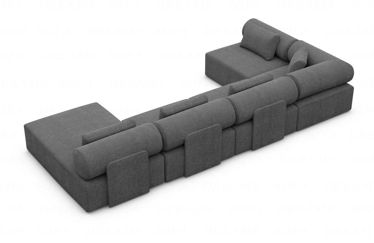 WOHNLANDSCHAFT Cipriani Anthrazit Strukturstoff - Anthrazit, Kunststoff (400/77/200cm)