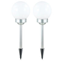 LED AUSSENLEUCHTE Kugel Weiß 2er Set - Weiß, Kunststoff (15/15/42.5cm)