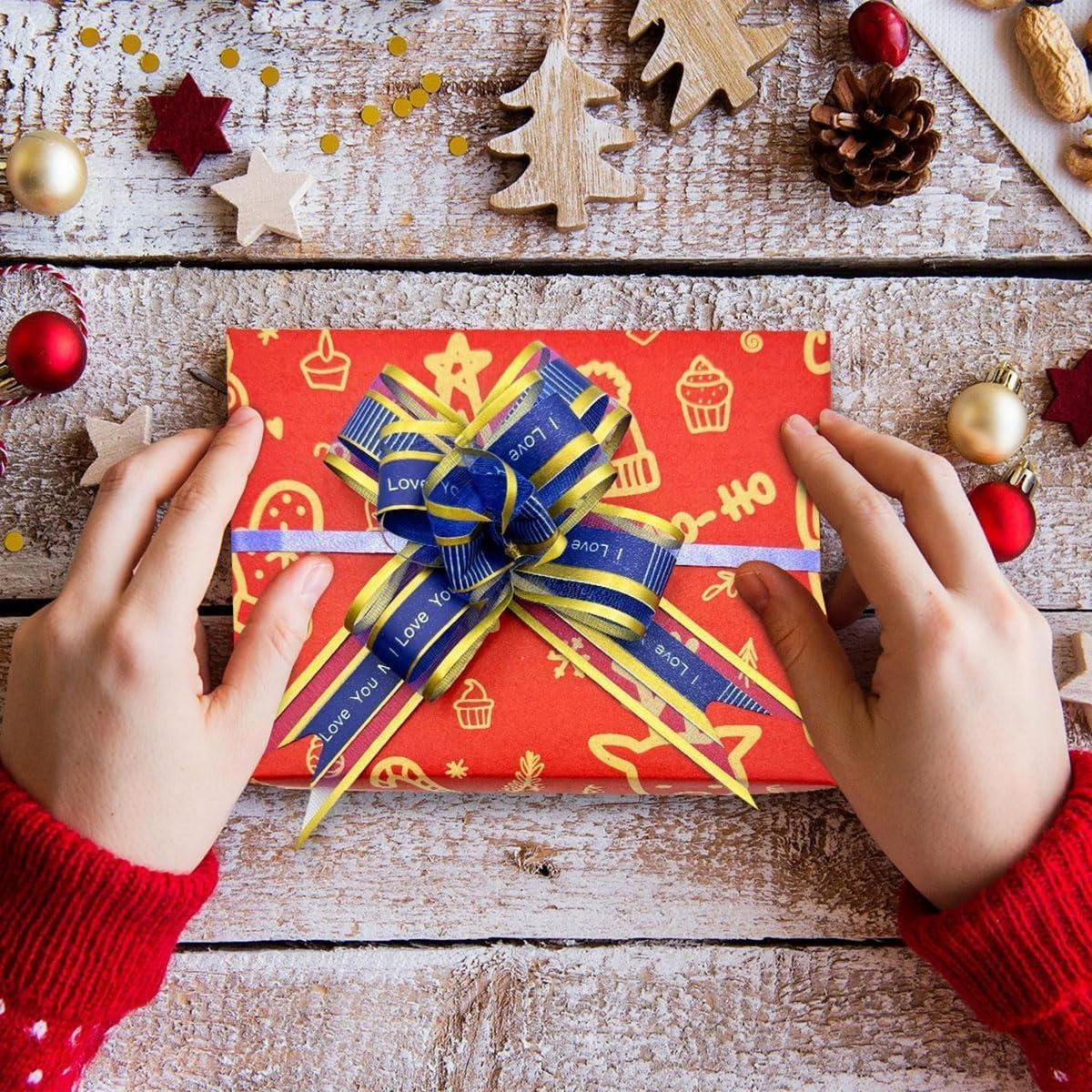 GESCHENKPAPIERROLLE Rot 43 cm x 15 m Kraftpapier Weihnachtsmuster - Rot, Papier (43/1/1500cm)