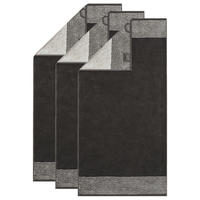 CAWÖ Luxury Home Two-Tone Handtücher 3er-Pack 50 x 100 cm – extraflauschig, Basalt - Grau, Naturmaterialien (30/40cm) - Cawoe