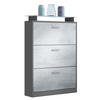 SCHUHSCHRANK Lavia Front in Beton Oxid Optik - Hellgrau, Holzwerkstoff (89/128/23cm) - Vladon