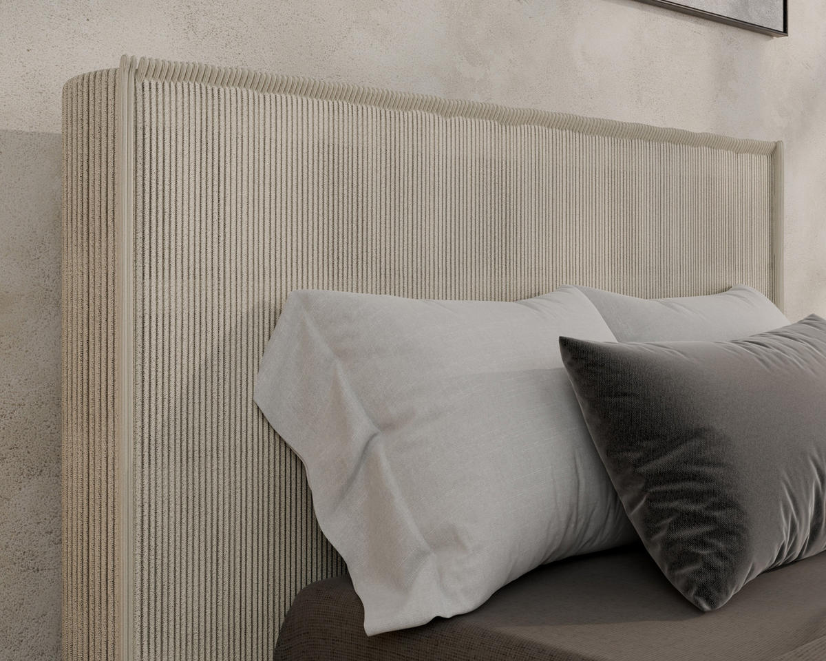 POLSTERBETT SANA 100x200cm Elegantes Polsterbett für modernen Wohnstil , ohne matratze, beige - Beige, Holz (100/200cm) - Homesy
