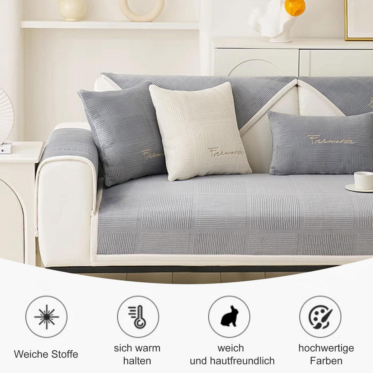 SOFAÜBERWURF Grau 1 Stück - Grau, Textil (70/210cm) - Kaket