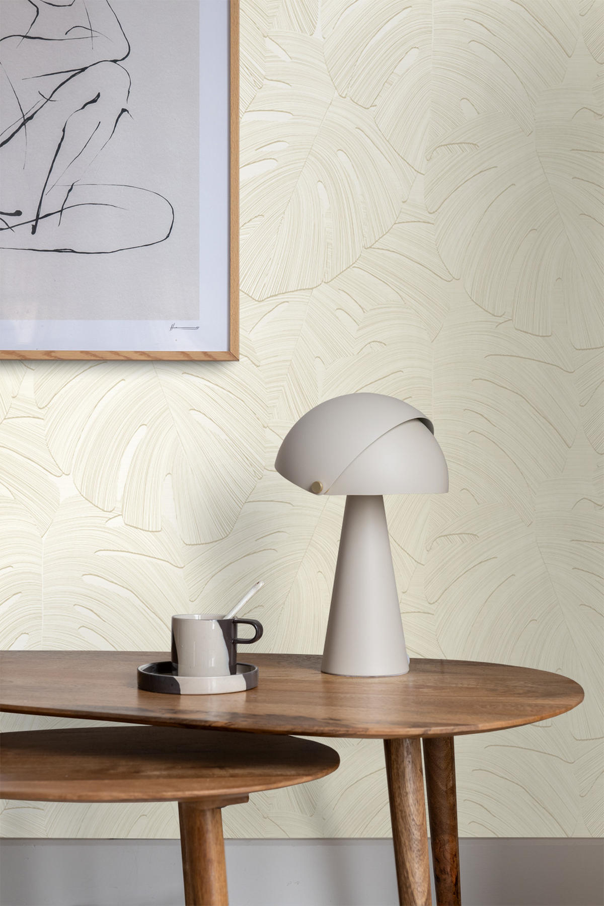 TAPETE tropische Blätter 53 cm x 10.05 m - Weiß, Papier (53/1000cm) - Origin Wallcoverings