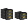 EUROBOX 5x NextGen Color 17x40x60 cm 34 Liter Griffe gelb zu, Schwarz - Gelb/Schwarz, Kunststoff (40/17/60cm) - PROREGAL