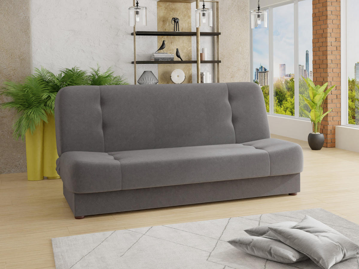 SCHLAFSOFA Sena - Braun/Grau, Holz/Kunststoff (195/89/89cm) - Sofnet
